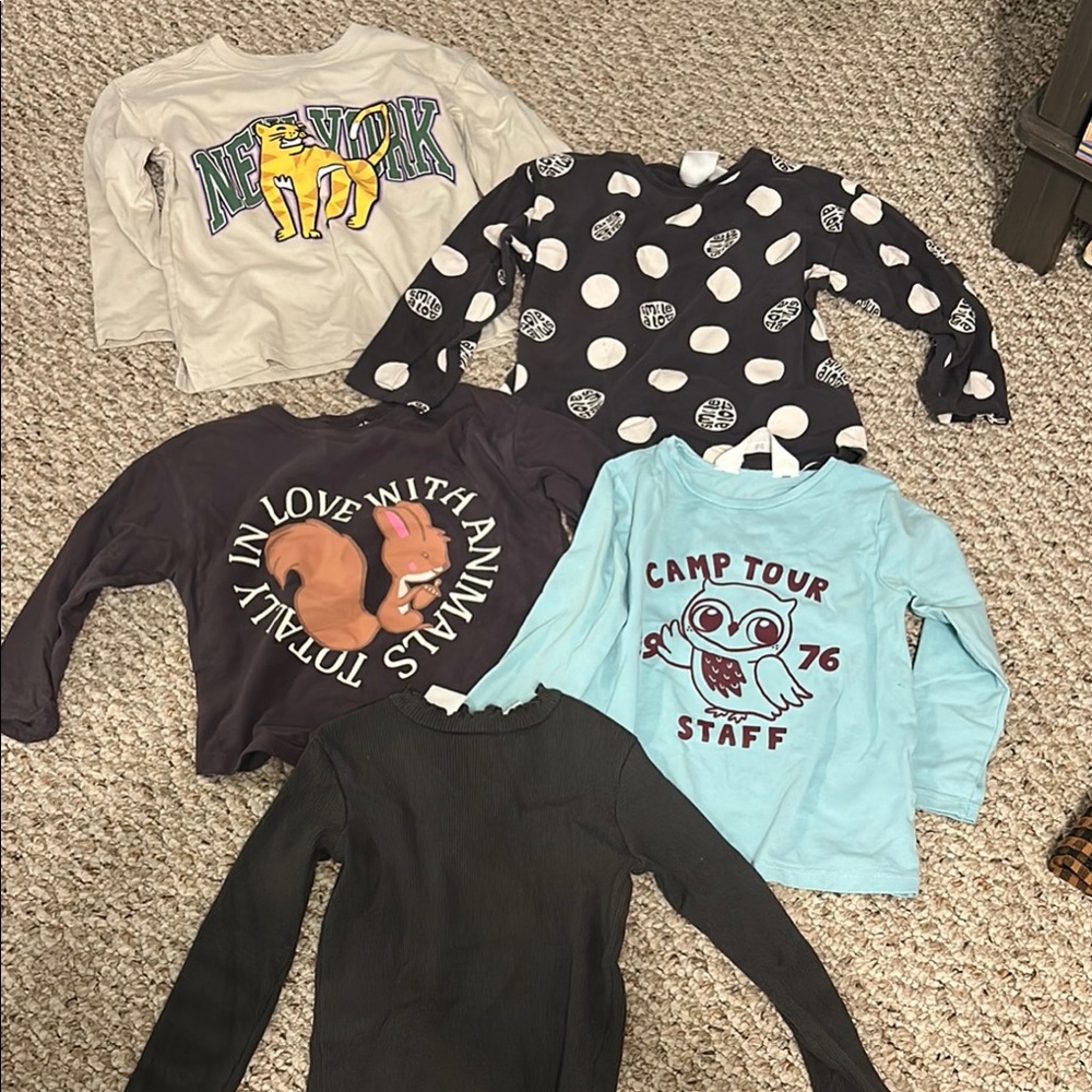 Assorted Graphic Long Sleeve Shirts Zara H&M